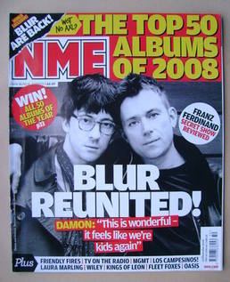 NME magazine - Graham Coxon and Damon Albarn cover (13 December 2008)