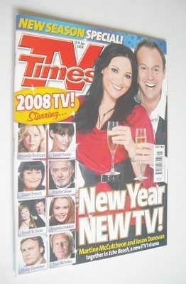 TV Times magazine - Martine McCutcheon and Jason Donovan cover (5-11 January 2008)