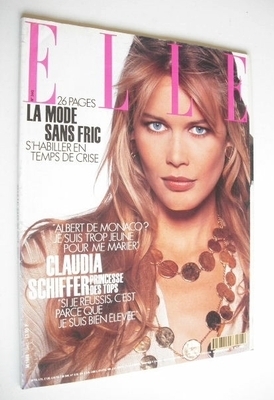 French Elle magazine - 26 October 1992 - Claudia Schiffer cover
