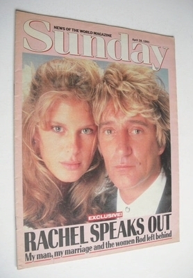 Sunday magazine - 28 April 1991 - Rachel Hunter and Rod Stewart cover