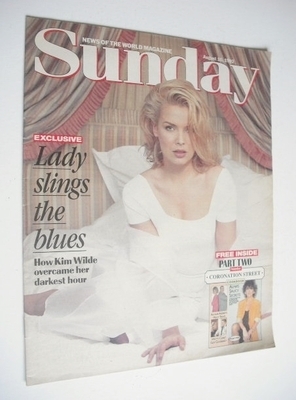 Sunday Mirror magazine - Kim Wilde cover (16 August 1992)