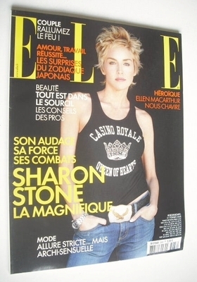 <!--2005-02-21-->French Elle magazine - 21 February 2005 - Sharon Stone cov