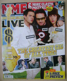 NME magazine - Brandon Flowers, Bono, Johnny Borrell cover (9 July 2005)