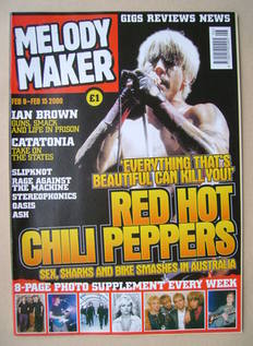 <!--2000-02-09-->Melody Maker magazine - Anthony Kiedis cover (9-15 Februar