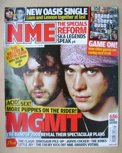 NME magazine - MGMT cover (6 December 2008)