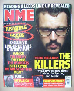 NME magazine - Brandon Flowers cover (5 April 2008)