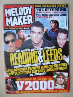 <!--2000-08-23-->Melody Maker magazine - Reading & Leeds cover (23-29 Augus