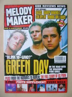 <!--2000-08-02-->Melody Maker magazine - Green Day cover (2-8 August 2000)