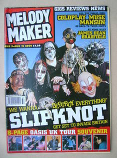<!--2000-08-09-->Melody Maker magazine - Slipknot cover (9-15 August 2000)