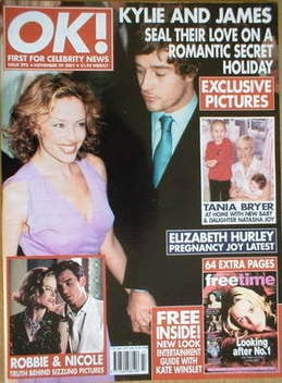 OK! magazine - Kylie Minogue and James Gooding cover (29 November 2001 - Issue 292)