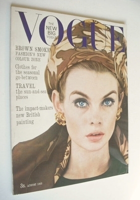 British Vogue magazine - August 1963 - Jean Shrimpton cover