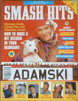 <!--1990-05-30-->Smash Hits magazine - Adamski cover (30 May 1990)