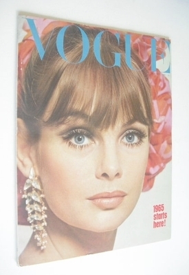 British Vogue magazine - January 1965 - Jean Shrimpton cover