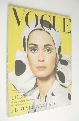 British Vogue magazine - 15 March 1965 - Marie Lise Gres cover