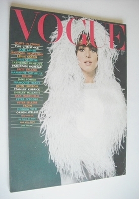 British Vogue magazine - December 1965 - Elsa Martinelli cover