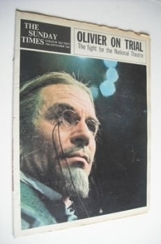 The Sunday Times Colour section - Sir Laurence Olivier cover (23 September 1962)