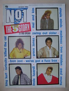 No 1 Magazine - Five Star cover (22 November 1986)