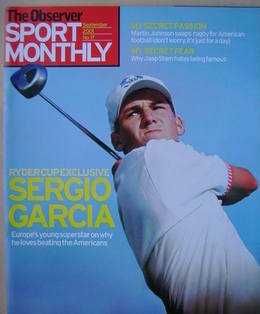 The Observer Sport Monthly magazine - Sergio Garcia cover (September 2001)