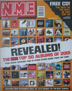NME magazine - Top 50 Albums of 2001 cover (8 December 2001)