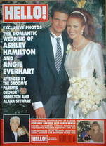Hello! magazine - Ashley Hamilton and Angie Everhart wedding cover (14 December 1996 - Issue 437)