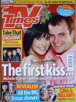 TV Times magazine - Kym Ryder and Simon Gregson cover (2-8 December 2006)