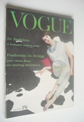 British Vogue magazine - 15 March 1961 (Vintage Issue)