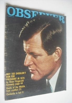 The Observer magazine - Ted Kennedy cover (17 March 1974)