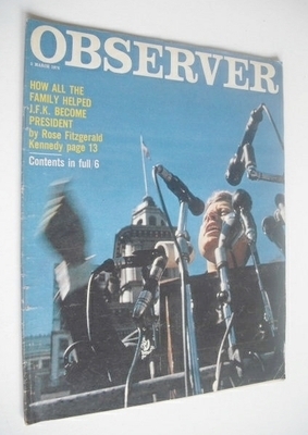 The Observer magazine - JFK cover (3 March 1974)