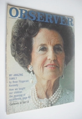 The Observer magazine - Rose Kennedy cover (24 February 1974)