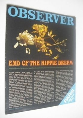 The Observer magazine - End Of The Hippie Dream cover (14 February 1971)