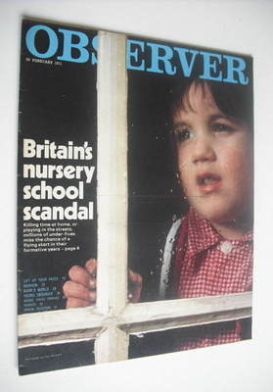 The Observer magazine - Britain's Nursery School Scandal cover (28 February 1971)