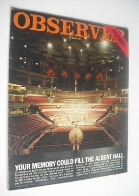 The Observer - Your Memory Could Fill The Albert Hall cover (21 March 1971)