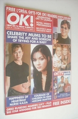<!--1999-12-10-->OK! magazine - Celebrity Mums To Be cover (10 December 199