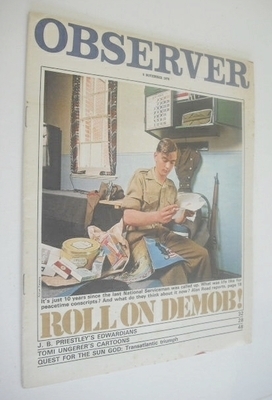The Observer magazine - Roll On Demob cover (8 November 1970)