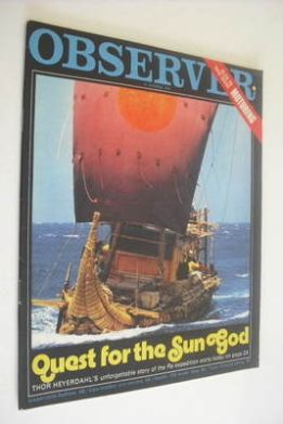<!--1970-10-18-->The Observer magazine - Quest For The Sun God cover (18 Oc