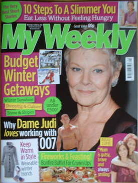 My Weekly magazine (1 November 2008 - Judi Dench cover)
