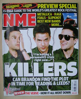 NME magazine - Brandon Flowers cover (23 August 2008)