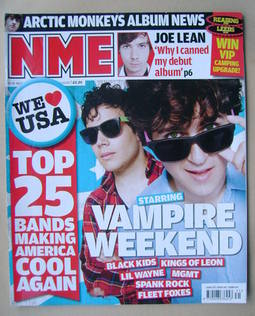 <!--2008-08-02-->NME magazine - Vampire Weekend cover (2 August 2008)