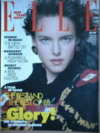 British Elle magazine - New Year 1989 issue - Susan Miner cover