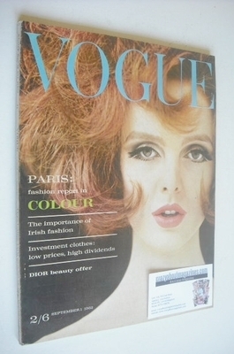 British Vogue magazine - 1 September 1962 (Grace Coddington cover)