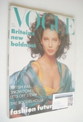 British Vogue magazine - February 1988 - Christy Turlington cover