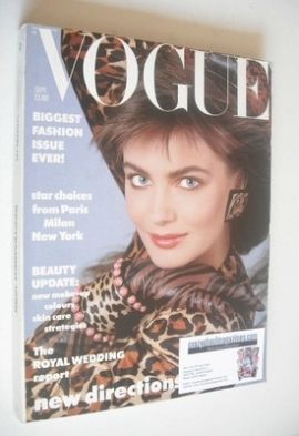 British Vogue magazine - September 1986 - Paulina Porizkova cover