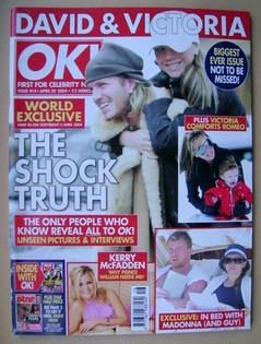 OK! magazine - David and Victoria Beckham cover (20 April 2004 - Issue 414)