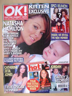 <!--2003-04-01-->OK! magazine - Natasha Hamilton cover (1 April 2003 - Issu