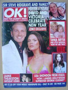 <!--2001-01-12-->OK! magazine - David and Victoria Beckham cover (12 Januar