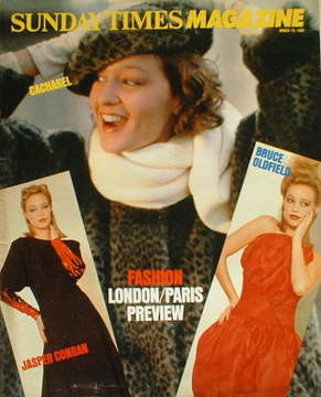 The Sunday Times magazine - London/Paris Fashion Preview cover (18 March 1984)