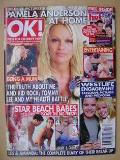 <!--2003-01-14-->OK! magazine - Pamela Anderson cover (14 January 2003 - Is