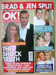 OK! magazine - Jennifer Aniston and Brad Pitt cover (18 January 2005 - Issue 452)