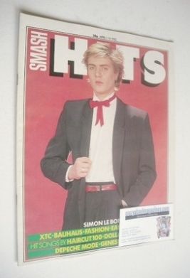 <!--1982-04-01-->Smash Hits magazine - Simon Le Bon cover (1-14 April 1982)