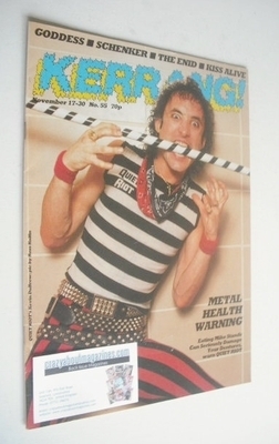 <!--1983-11-17-->Kerrang magazine - Kevin DuBrow cover (17-30 November 1983